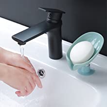 Leaf Shaped Self-Draining Soap Holder with Suction Cup