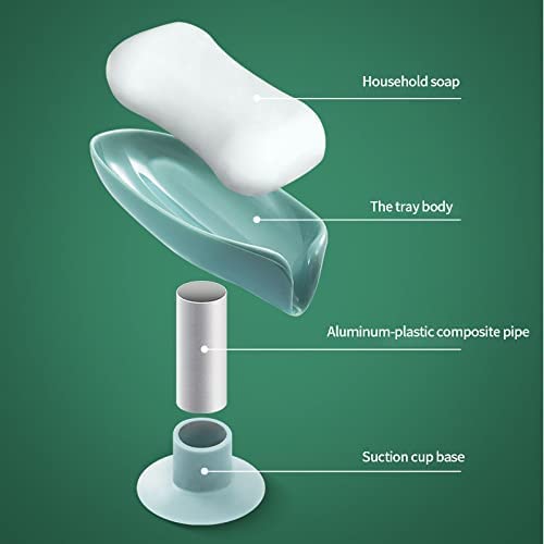 Leaf Shaped Self-Draining Soap Holder with Suction Cup