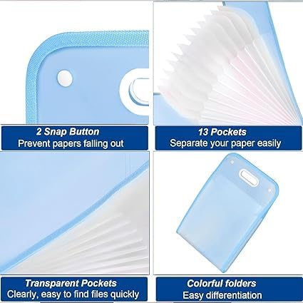 13 Layer A4 Paper File Folder – Multi-Layer Expanding Document Organizer