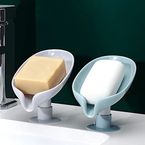 Leaf Shaped Self-Draining Soap Holder with Suction Cup