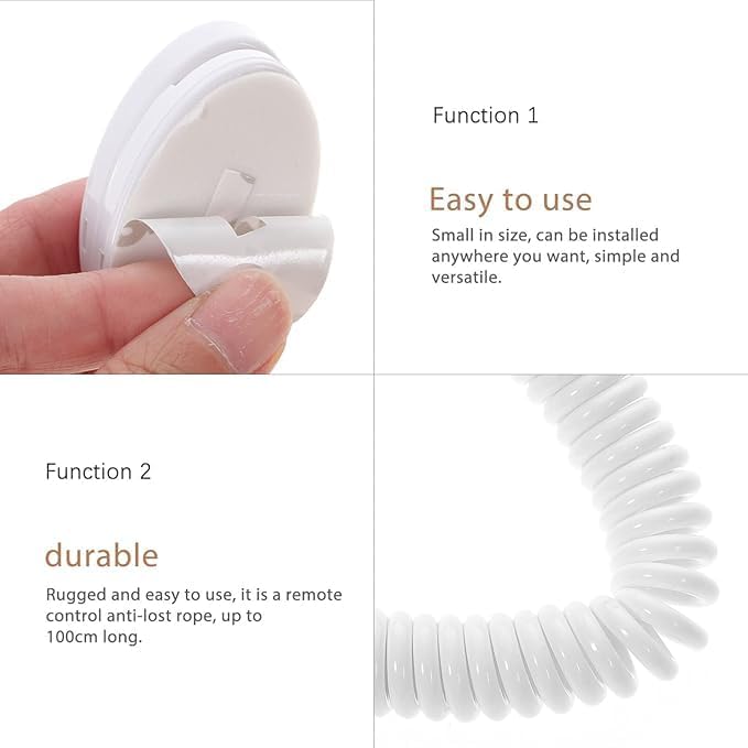 Magnetic Remote Control Holders Wall Mount with Spring Ropes