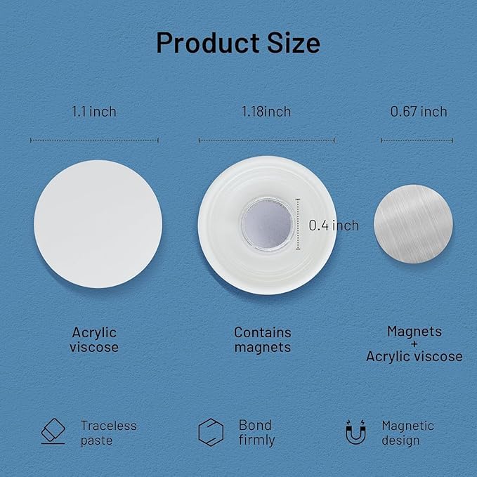 Strong Magnetic Hooks & Self-Adhesive Wall Mount Holders