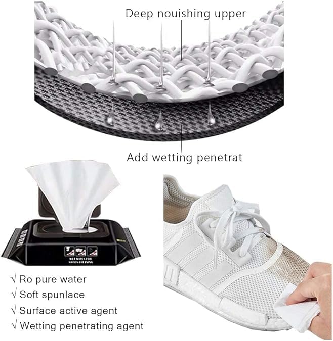 Sneaker & Shoe Cleaner Wipes - 1 Packs of 80 wipes