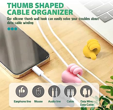 Self Adhesive Multipurpose Silicone Thumb Hook (Pack of 10 )