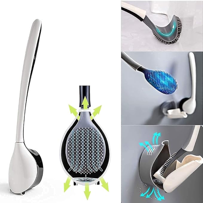 Self Adhesive Automatic Opening and Closing Toilet Bowl Brush
