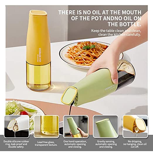 Glass Oil Dispenser Automatic Bottle