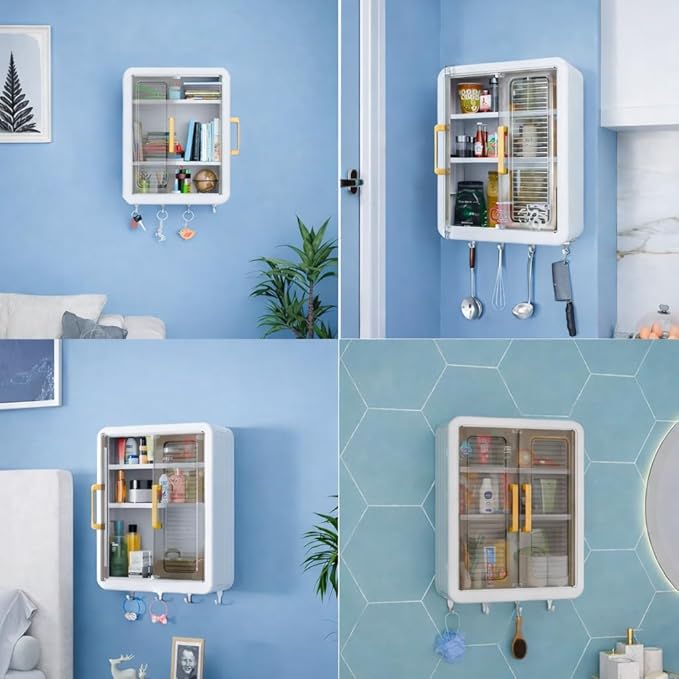 Wall Mounted Storage Cabinet for Bathroom & Kitchen Essentials