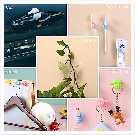 Self Adhesive Multipurpose Silicone Thumb Hook (Pack of 10 )