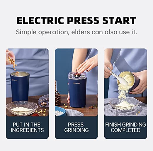 Fresh Grinder, Electric Coffee Grinder for Beans, Spices,Grains, Herbs, Stainless Steel Blades