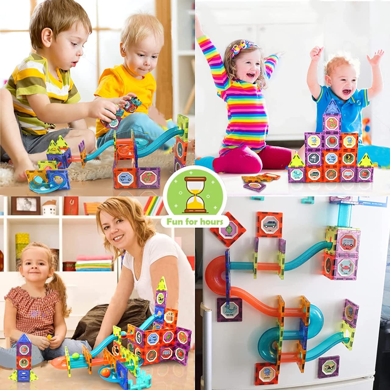 Light Magnetic Tiles- Building Blocks for Kids 3D