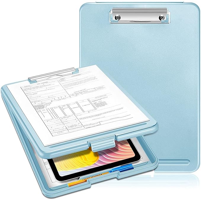 A4 Clip Pad/Clipboard with Storage Case for Paper and Document Storage