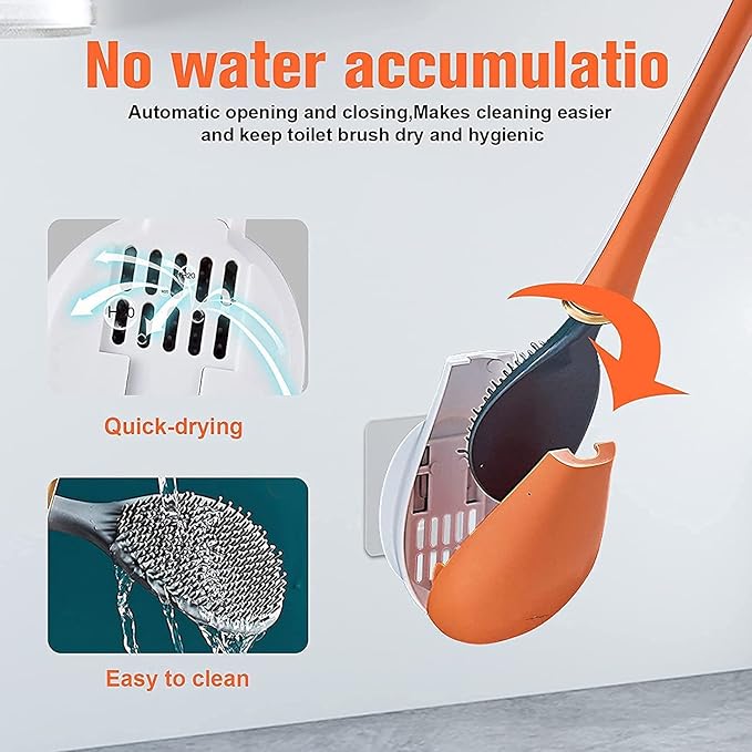 Self Adhesive Automatic Opening and Closing Toilet Bowl Brush
