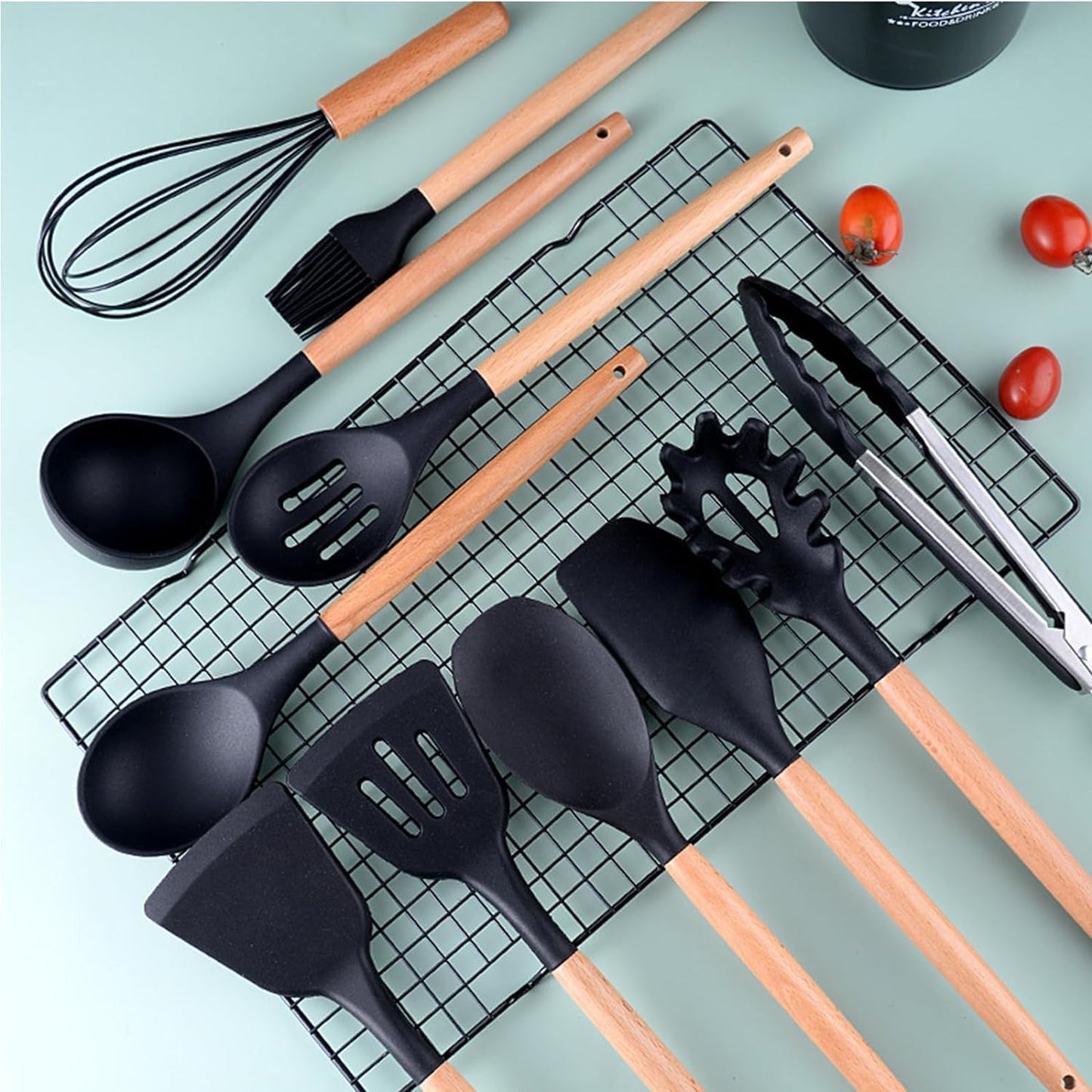 Silicone Kitchen Spatula and Utensils Spoon Set 12-Piece
