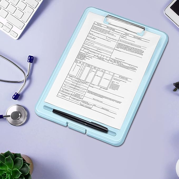 A4 Clip Pad/Clipboard with Storage Case for Paper and Document Storage