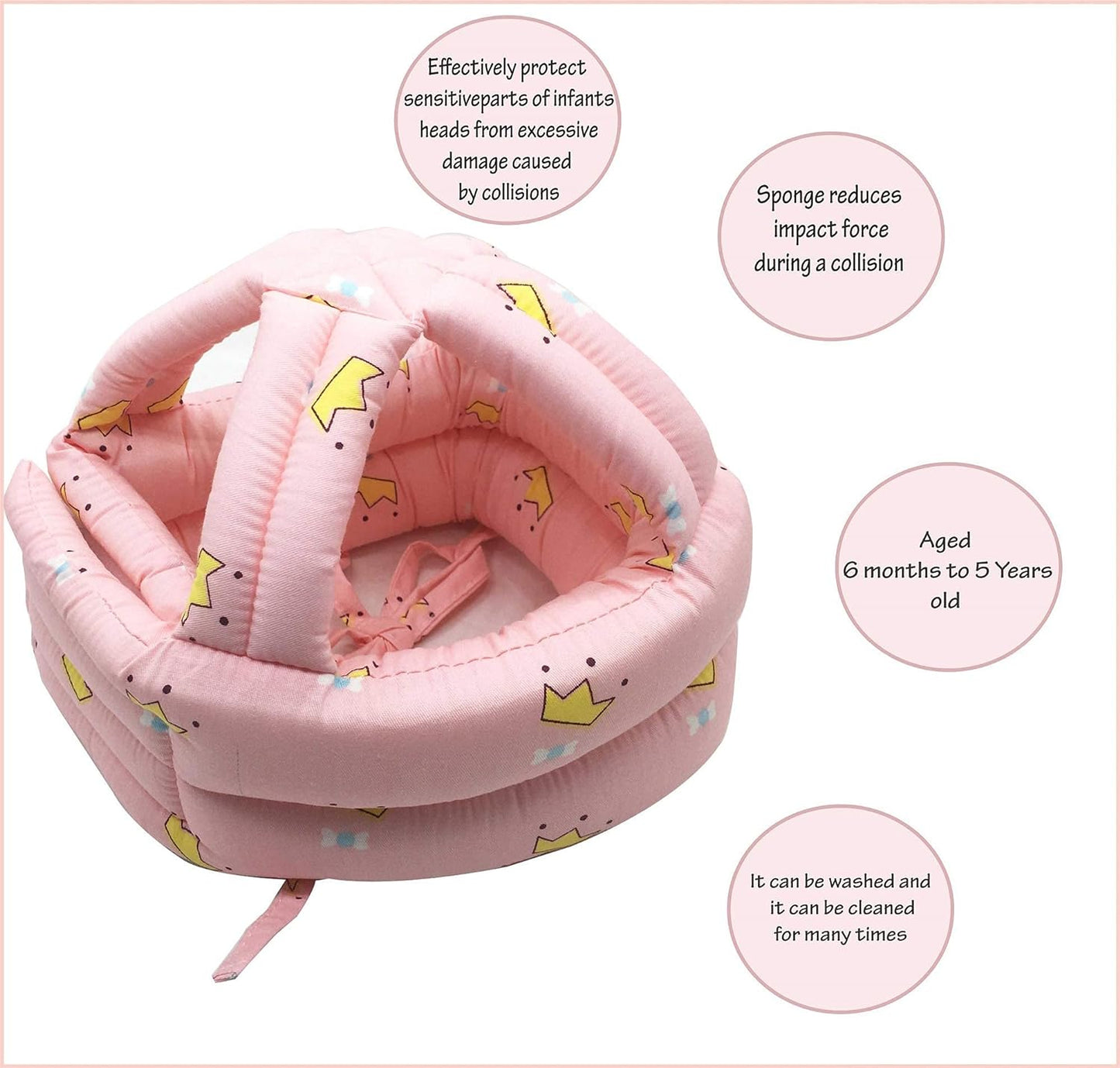 Baby head protector with adjustable headguard