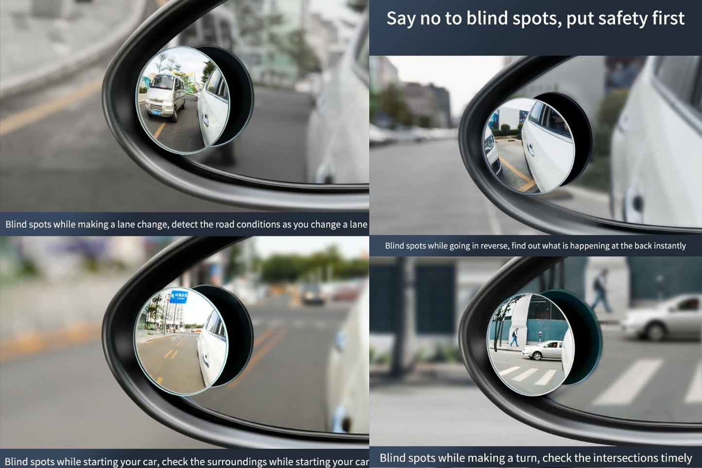 360 degree blind spot rear view mirror (Pack of 2)