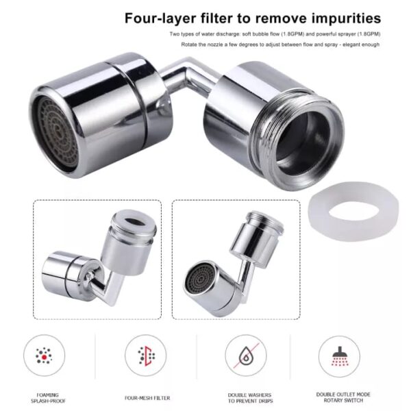 720 Degree Large Angle Swivel Filter Faucet Splash