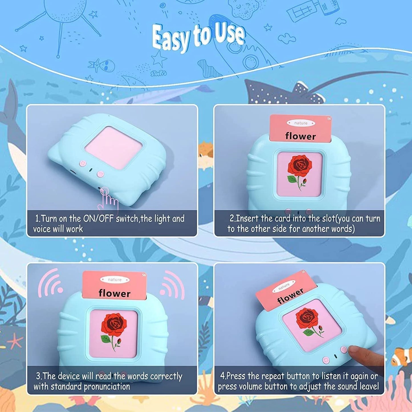 Premium Quality Talking Flash Cards for Early Educational Learning Toy