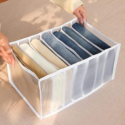 7 Compartment Transparent Clothes Storage Organiser
