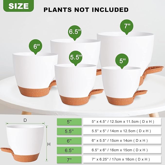 Self Watering Plant Pot Set of 5