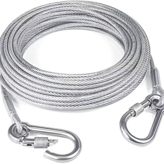Heavy-Duty Stainless Steel Clothesline with Carabiner Hooks