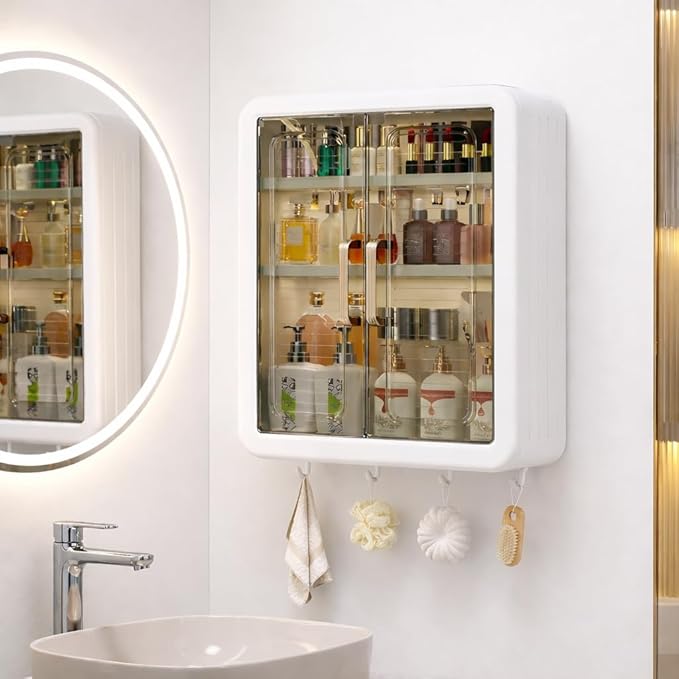 Wall Mounted Storage Cabinet for Bathroom & Kitchen Essentials