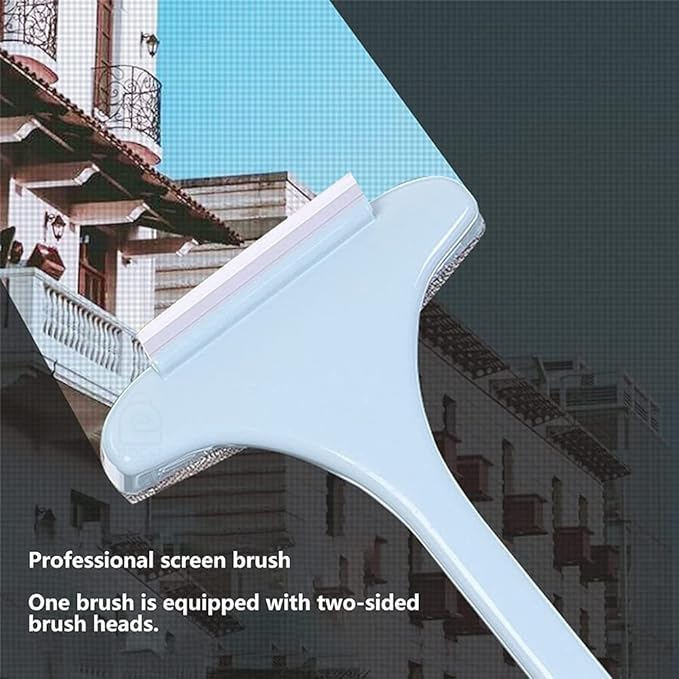 2 in 1 Window Mesh Cleaning Brush Wet and Dry Wiper
