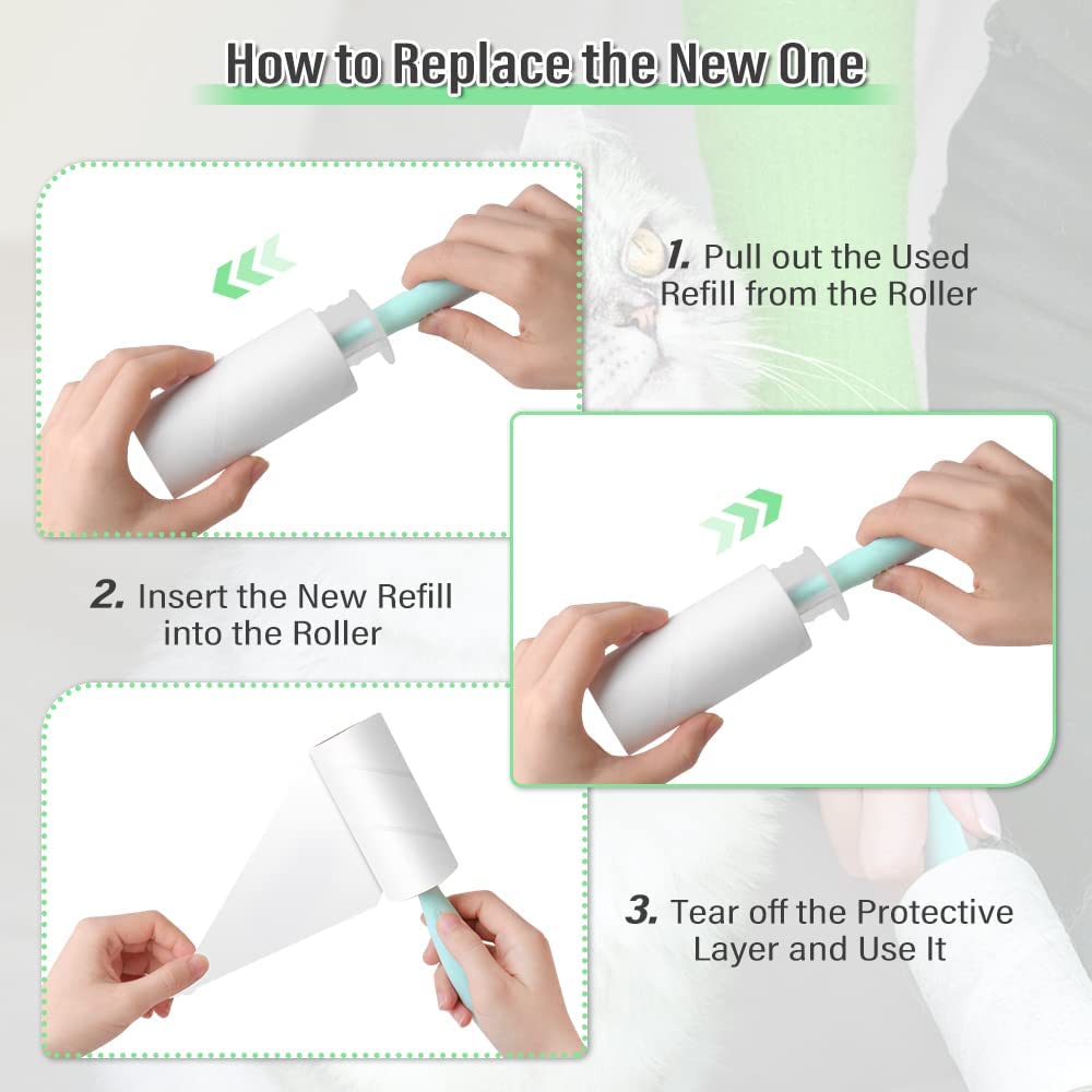Sticky Lint Remover Roller Set of 1 Refill Rolls 60 Sheets
