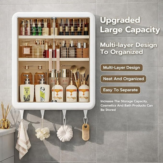 Wall Mounted Storage Cabinet for Bathroom & Kitchen Essentials