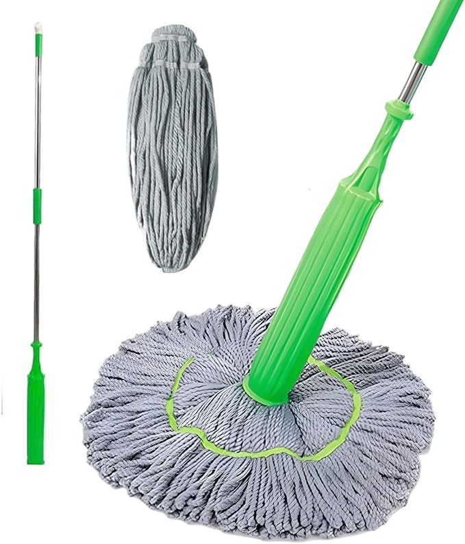 Microfiber Green Mop Wet and Dry for Bathroom, Office, Home Use