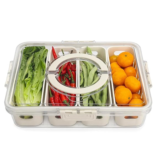 Portable Food Box Container with 4 Removable Colanders