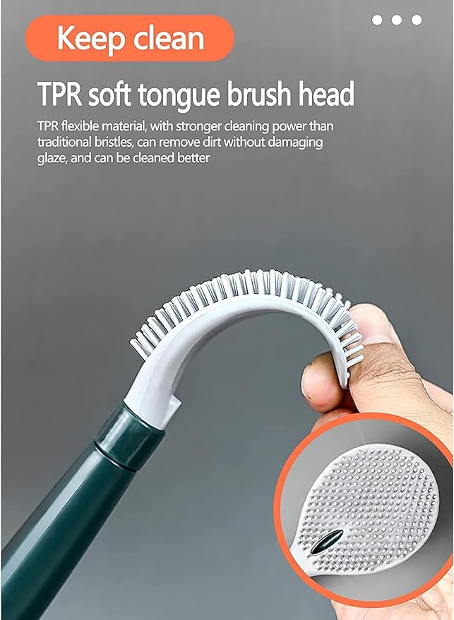 Wall Hanging Silicone Bathroom Cleaning Brush