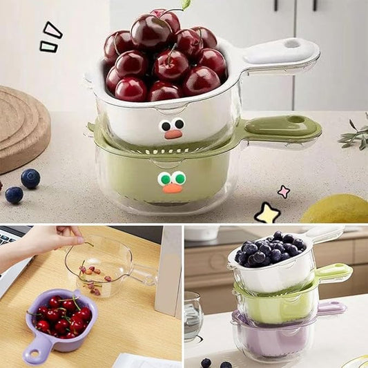 Dual-Layer Draining Basket with Handle