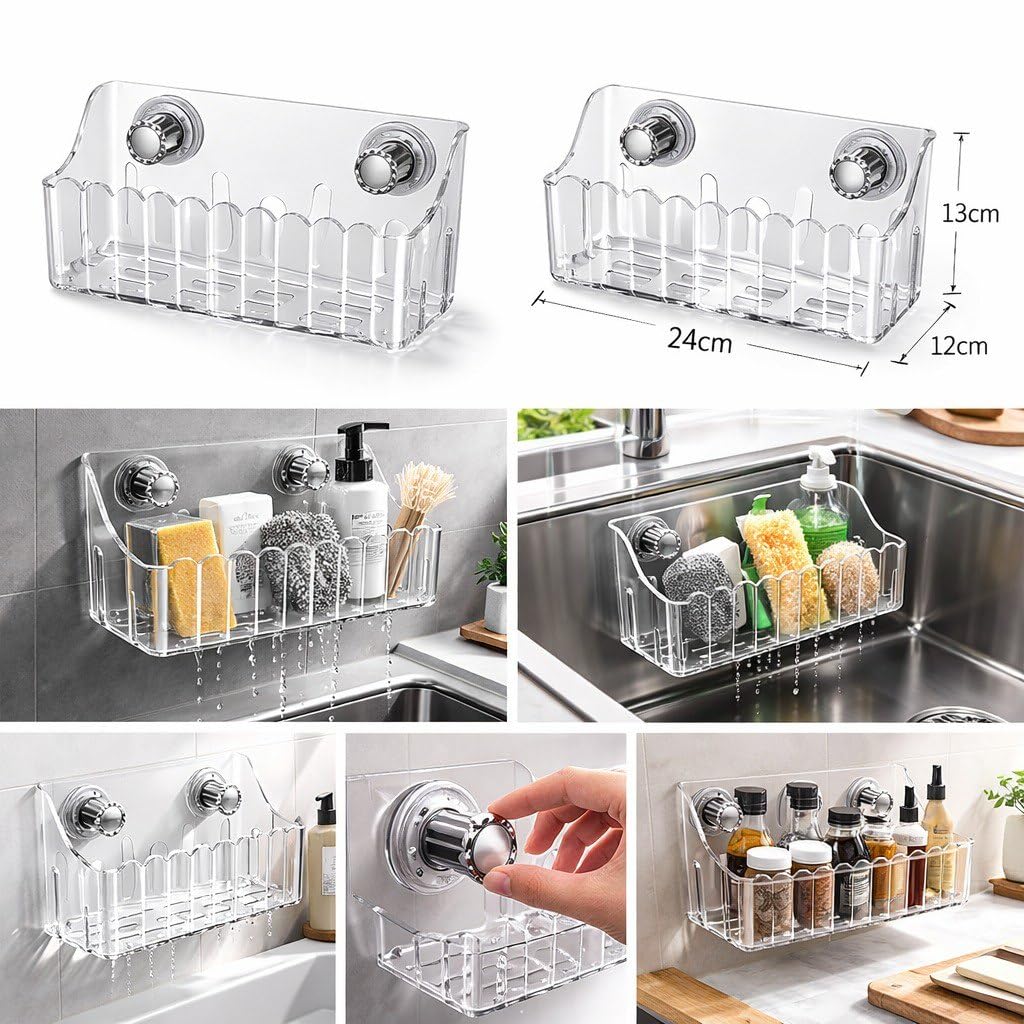Kitchen Sink Organizer with Strong Suction Cups