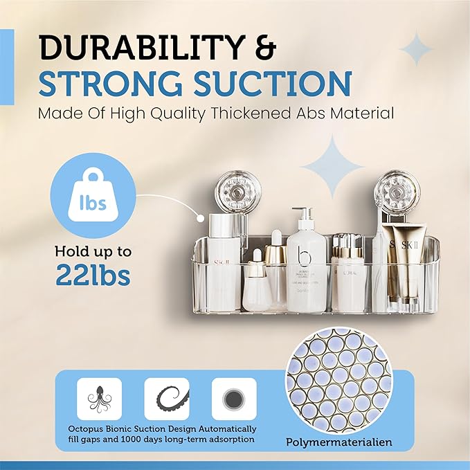 Suction-based Bathroom Organiser