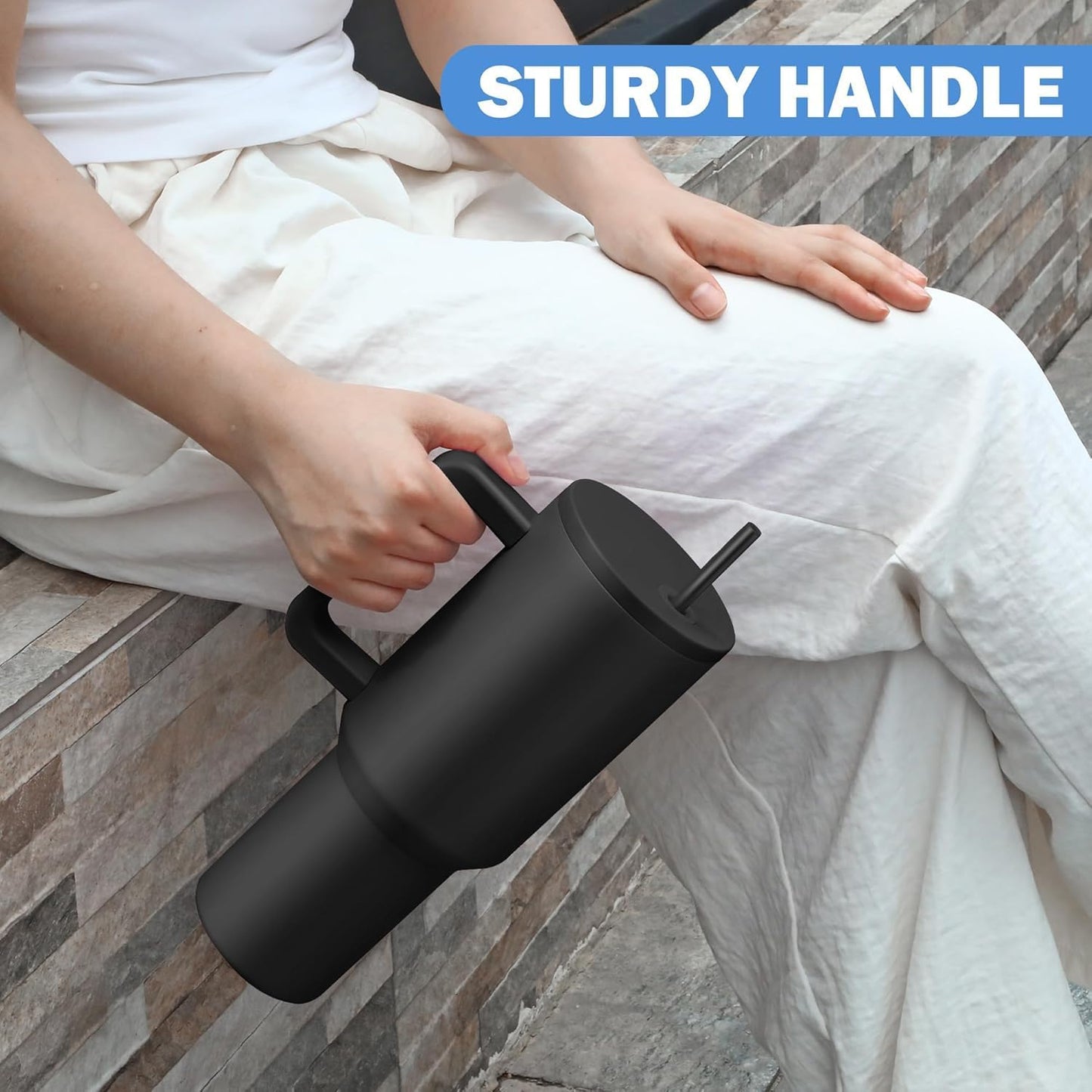 Stainless Steel Tumbler with lid and Straw 1200ML Cup