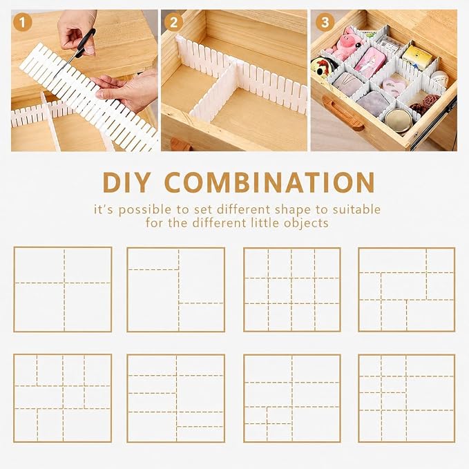 Strips Interlocking Self Assembly Plastic Drawer