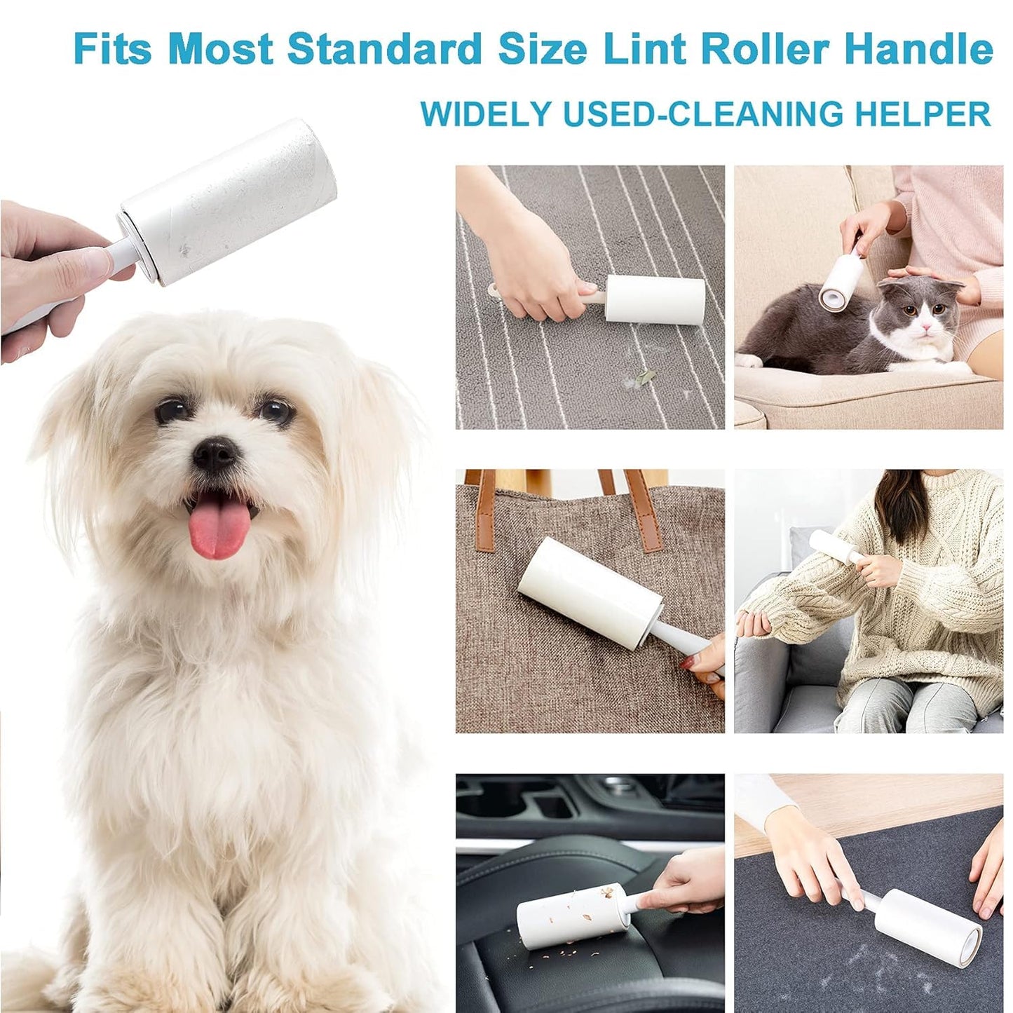 Sticky Lint Remover Roller Set of 1 Refill Rolls 60 Sheets