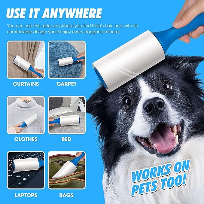 Sticky Lint Remover Roller Set of 1 Refill Rolls 60 Sheets