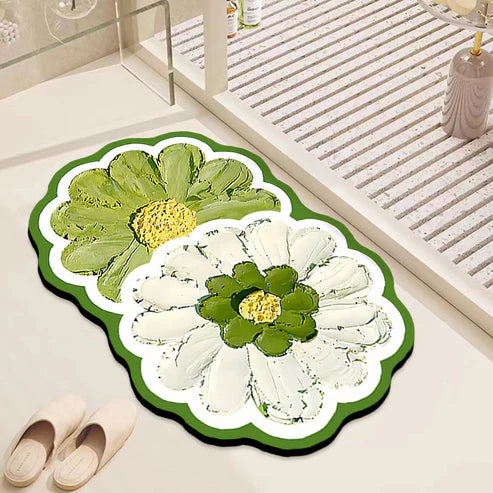 Washable Oval Floor Bath Mat for Bathroom