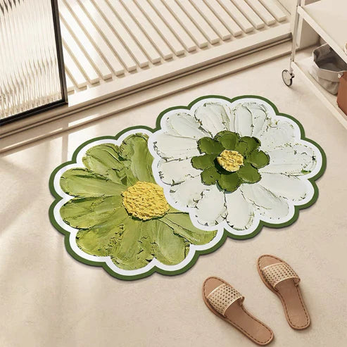 Washable Oval Floor Bath Mat for Bathroom