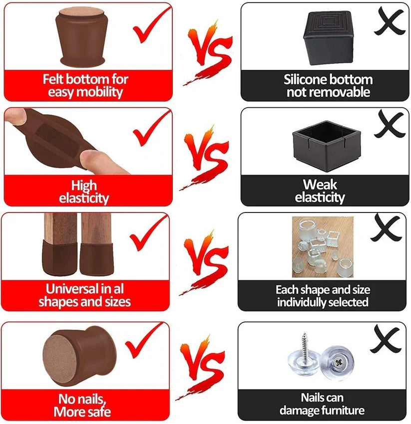 Leg Caps for Furniture- Easy movement
