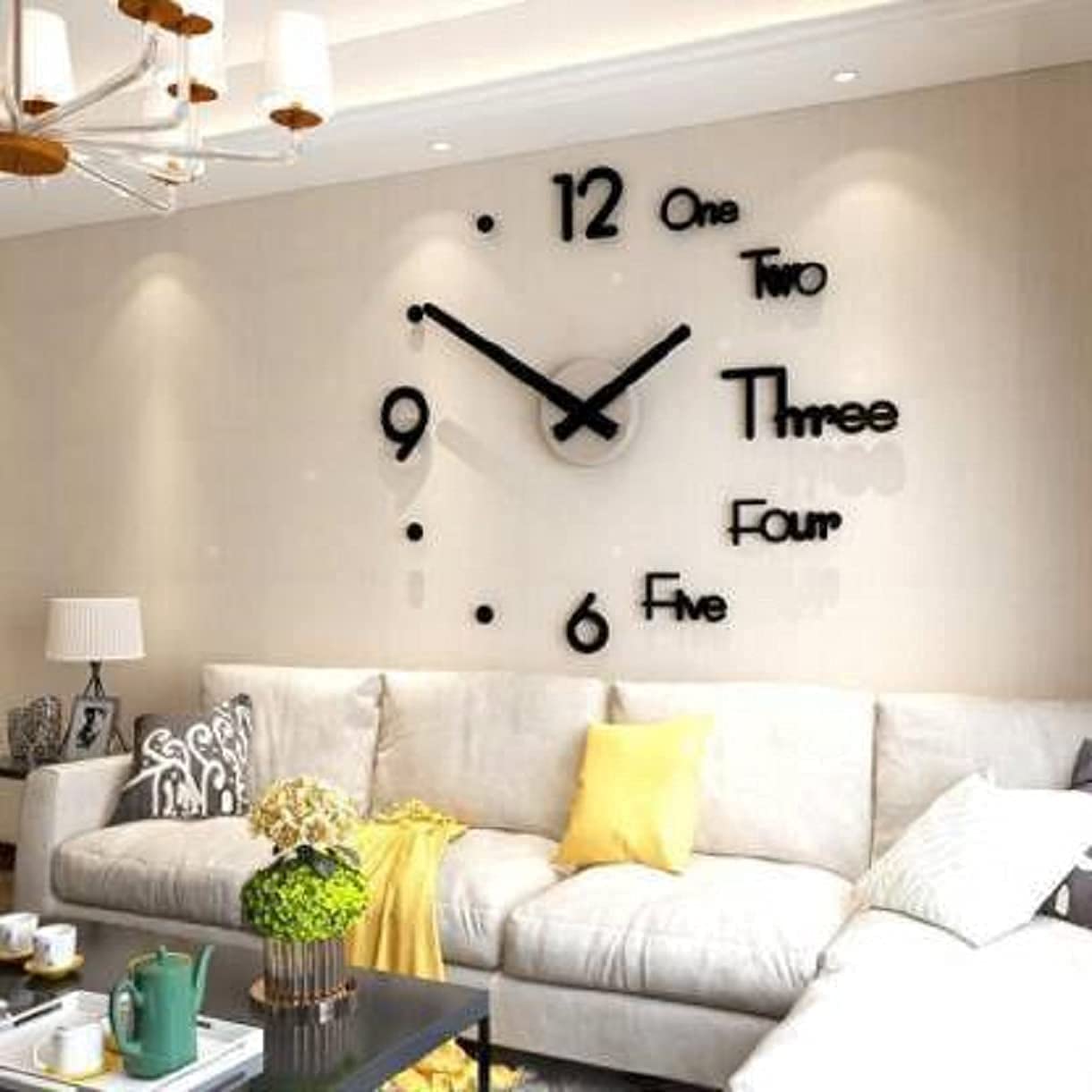 3D DIY Wall Clock Self Adhesive