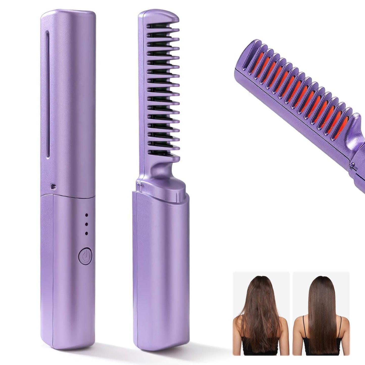 Wireless Hair Straightener Comb Brush