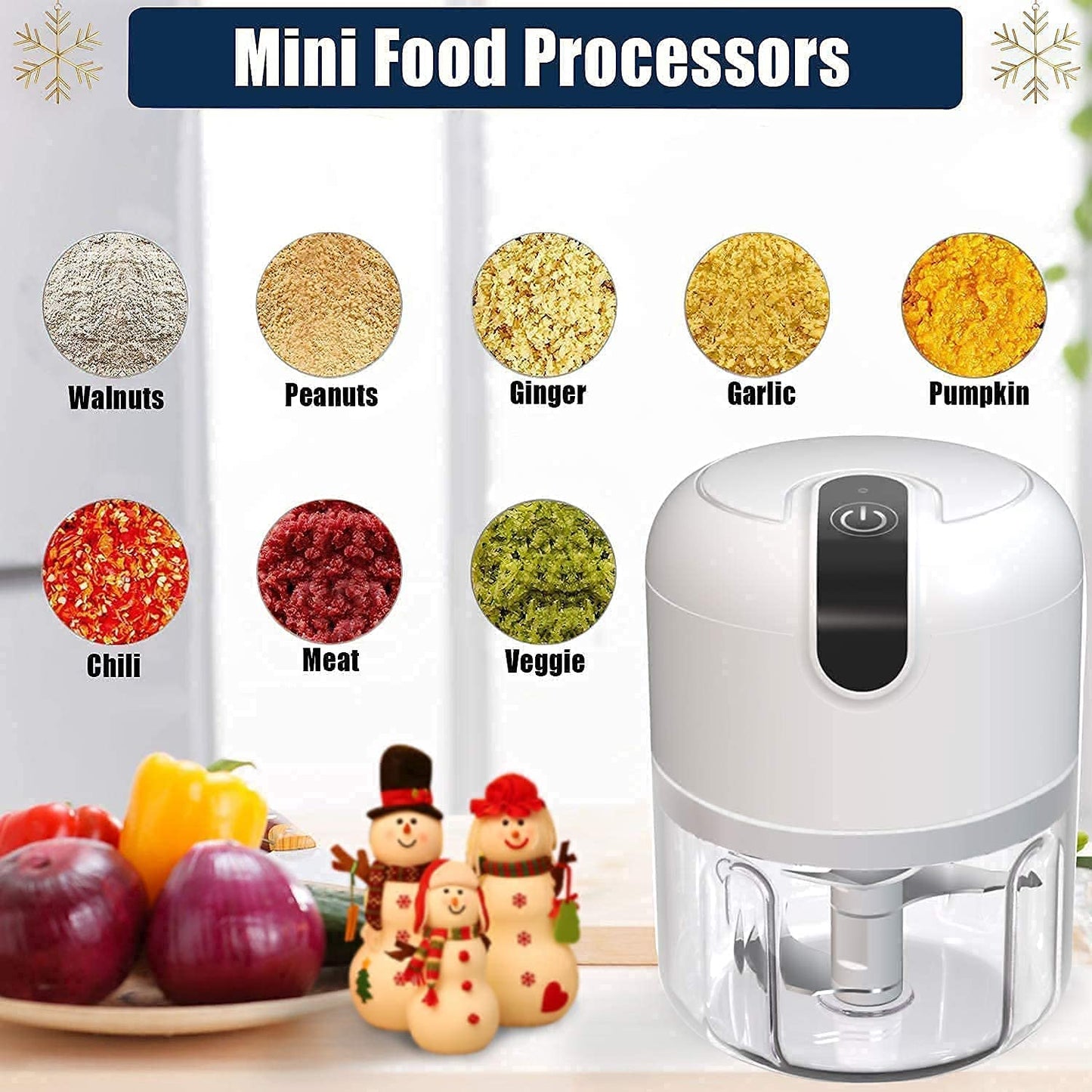 Usb Rechargeable Mini Electric Chopper(250 ml)-45 Watts