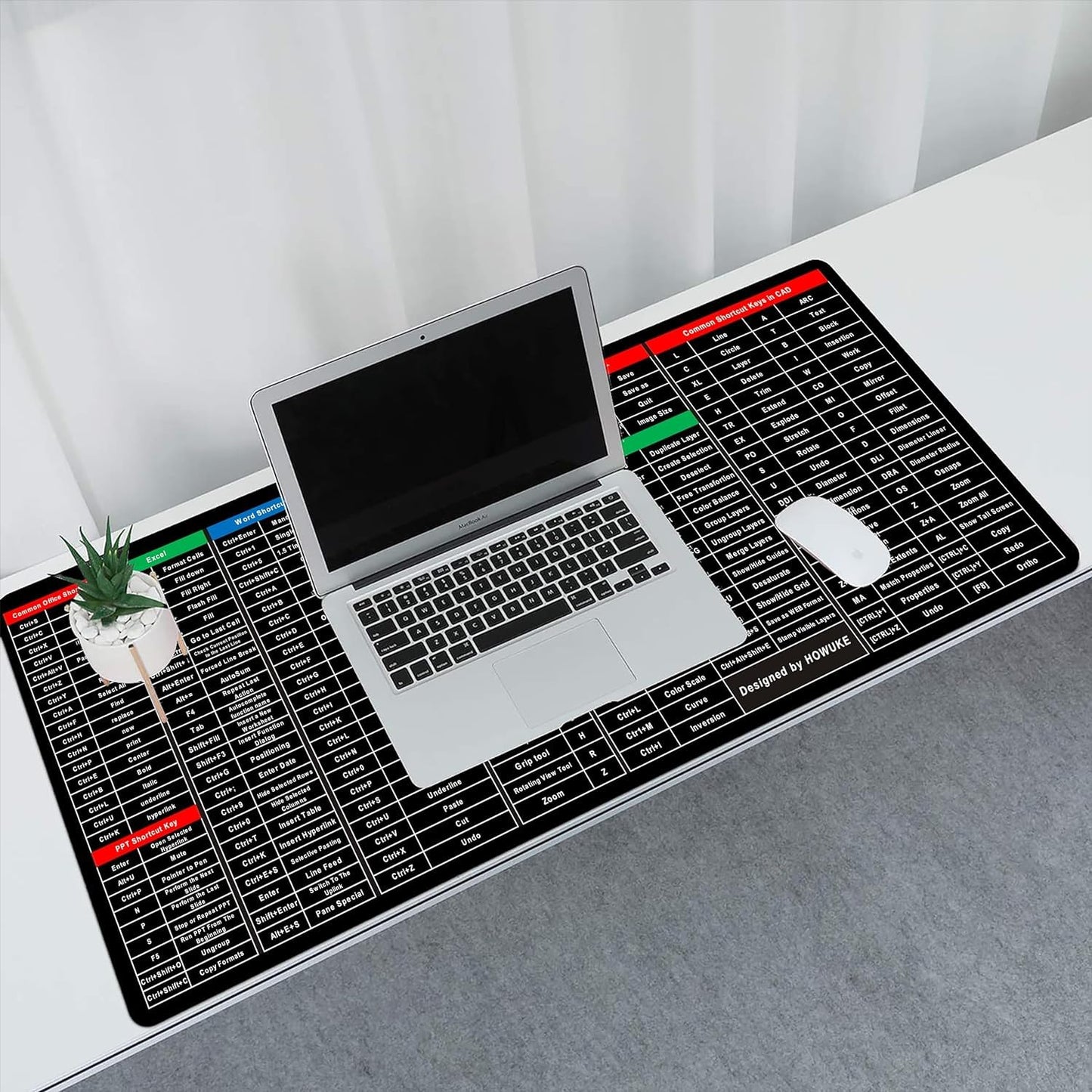 Anti-Slip Keyboard Pad with Office Excel Microsoft Software Shortcuts(80*30cm)
