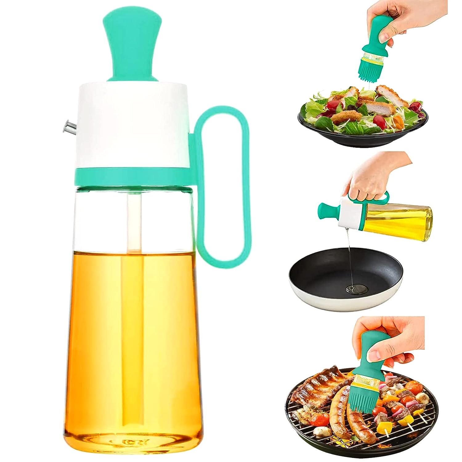 Oil Dispenser Bottle With Brush Gadgets Khazana   Oil1 