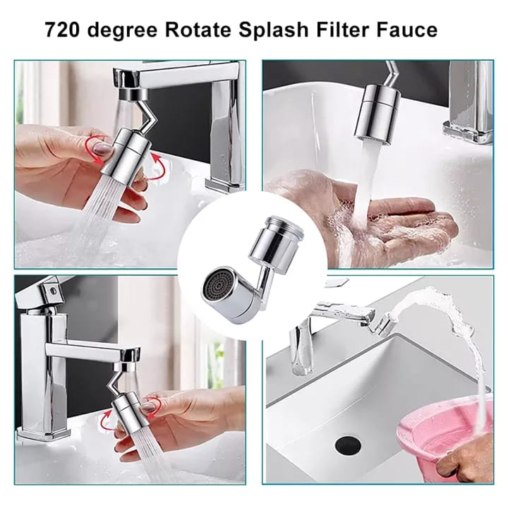 720 Degree Large Angle Swivel Filter Faucet Splash