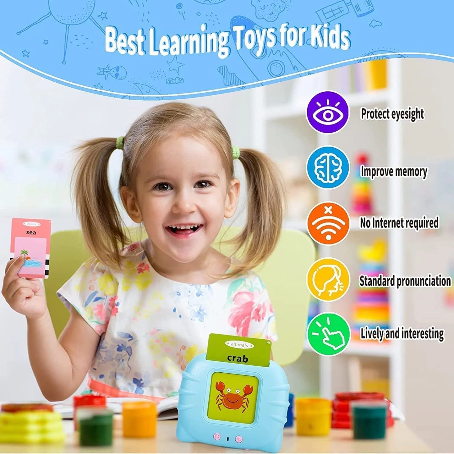 Premium Quality Talking Flash Cards for Early Educational Learning Toy